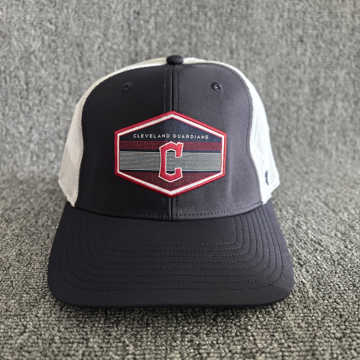 47 Brand Cleveland Guardians Trucker Hat Snapback Cap Navy White OSFA New