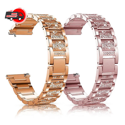 20mm 22mm Bling Diamond Watch Band Quick Release Metal Bracelet Stainless steel