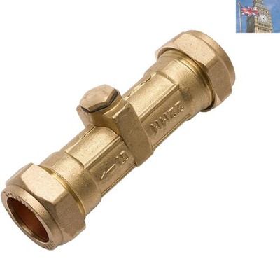 Kompaktes 15 mm Messing Rückschlagventil mit Klemmverschraubung für Sanitärsysteme