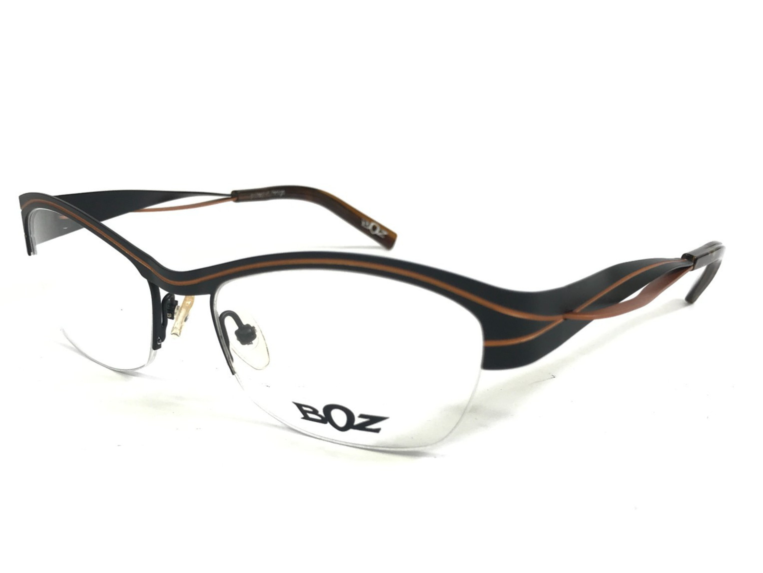 BOZ Eyeglasses Frames STAR 0060 Matte Black Copper Lines Half Rim 525-17-131 59390₽