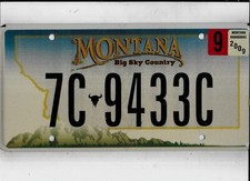 MONTANA passenger 2009 license plate "7C 9433C" *****NATURAL*****FLATHEAD*****