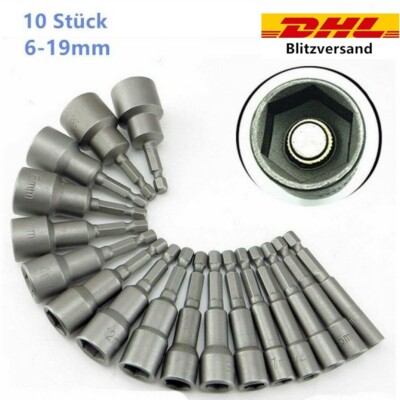 Steckschlüssel Bit Satz Außensechskant 8-19mm Bits Nuss Set