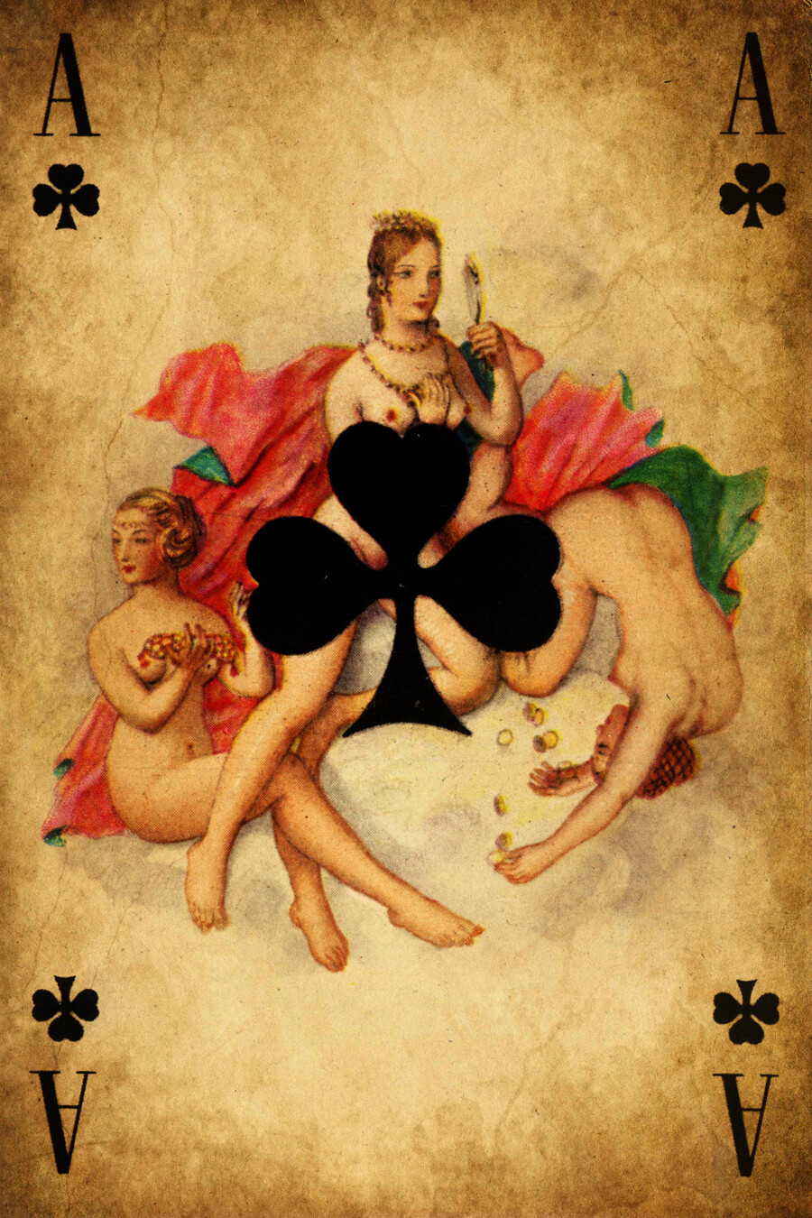 Playing Card Poster - Ace of Clubs #2 Canvas Art Poster 16