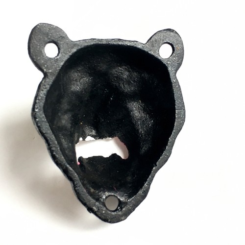 Abrebotellas Montaje en Pared Hierro Fundido Pintado a Mano Oso Negro Hombre Cueva - Imagen 2 de 5