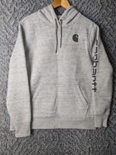 Carhartt Womens Sweater Pullover Hoodie Relaxed Fit Asphalt Large 12-14