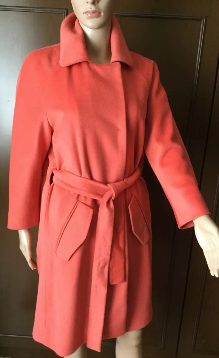 Virgin wool coat MAX Co. Woman coral color size 46 with two