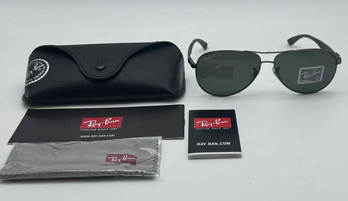 Ray-Ban Men's RB8313 Carbon Fiber Aviator Sunglasses, Gunmetal/Dark Green
