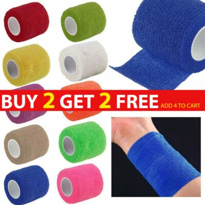 Self-Adhesive Cohesive Bandage Wrist Ankle First Aid Sports Medical Tape Wrap