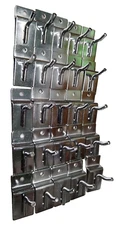 LOT of 25 1.5" Chrome Slatwall Hooks Pegs Retail Garage FREE SHIP