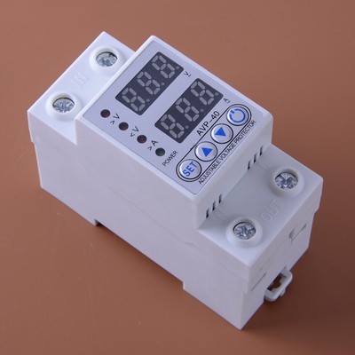Hot Din Rail Dual Display Adjustable Over Under Voltage Device Protector Relay