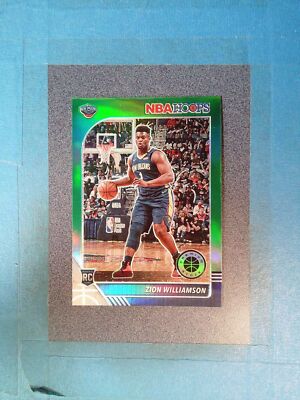 SC3) 2019-20 Hoops Premium Stock ZION WILLIAMSON RC Green Prizm Pelicans #258