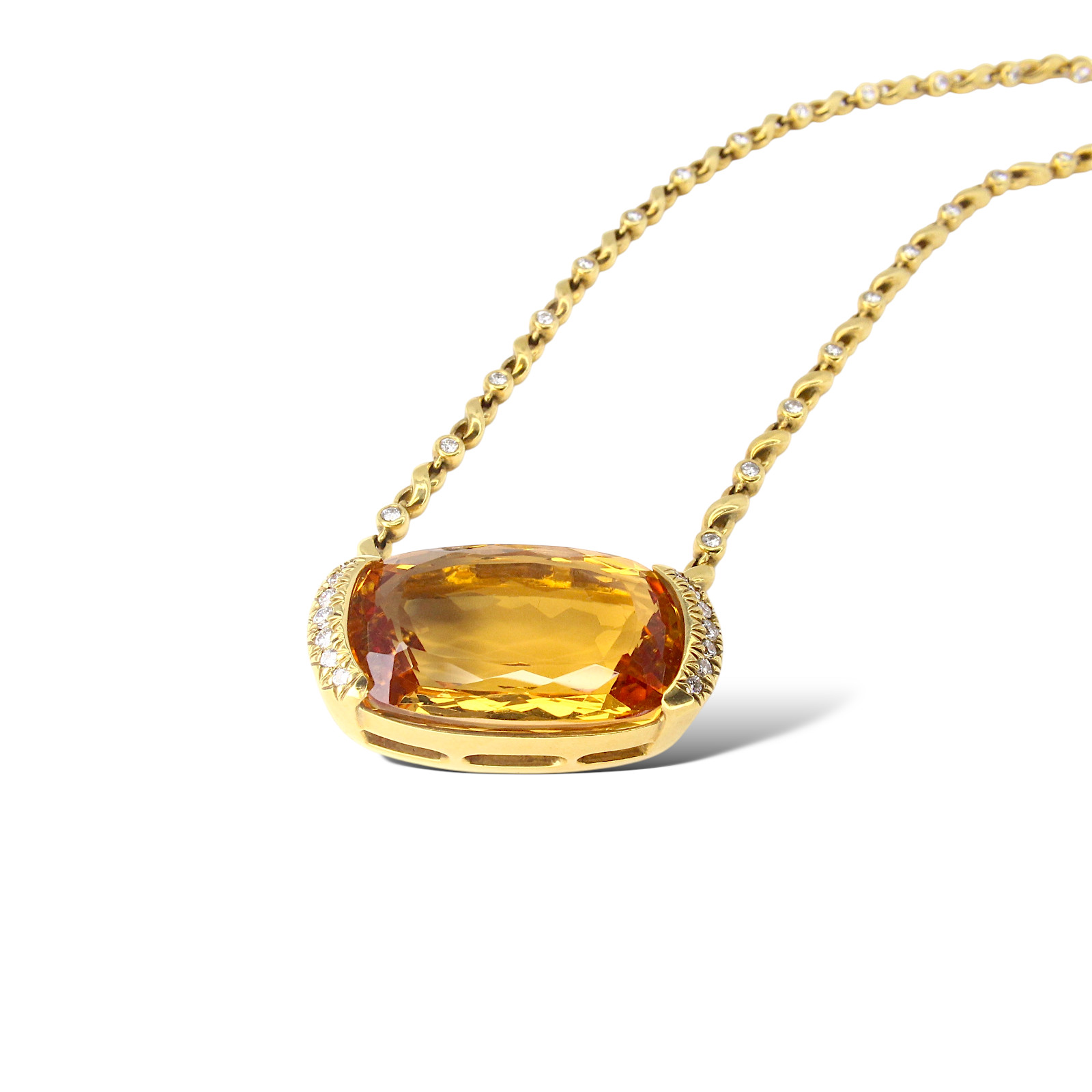 KURT WAYNE 30 CT Imperial Topaz and Diamonds Pend… - image 8