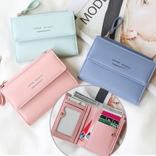 Small Leather Wallet RFID Blocking Women Credit Card Holder Mini Bifold Handbag