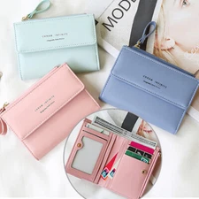 Small Leather Wallet RFID Blocking Women Credit Card Holder Mini Bifold Handbag