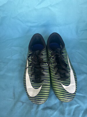 Nike Kids Mercurial Vortex III Black Green Soccer Football Cleats Shoes Size 6Y