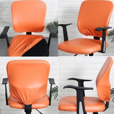 2pcs PU Waterproof Split Stretch Chair Seat Covers Home Office Removable Covers