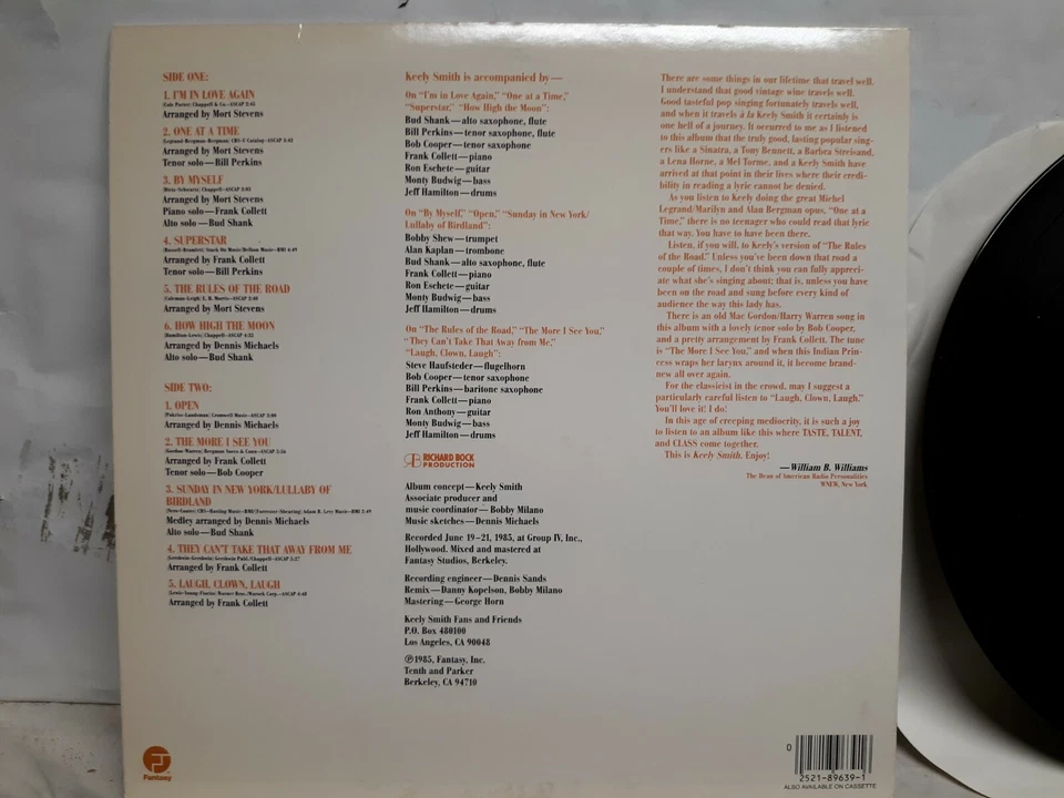 Keely Smith I'm In Love Again vinyl LP Fantasy records F-9639 1985 - Image 4 of 4