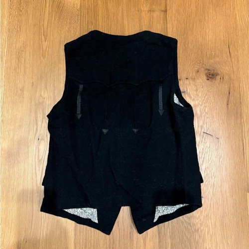 Mens Takahiro Miyashita Number Nine Wool-ish Vest Size 1 BLACK image 4