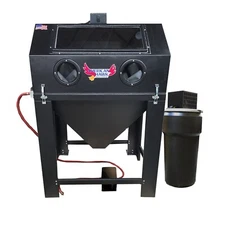 38″x 60″ Abrasive Sandblasting Cabinet | With Dust Collector Black