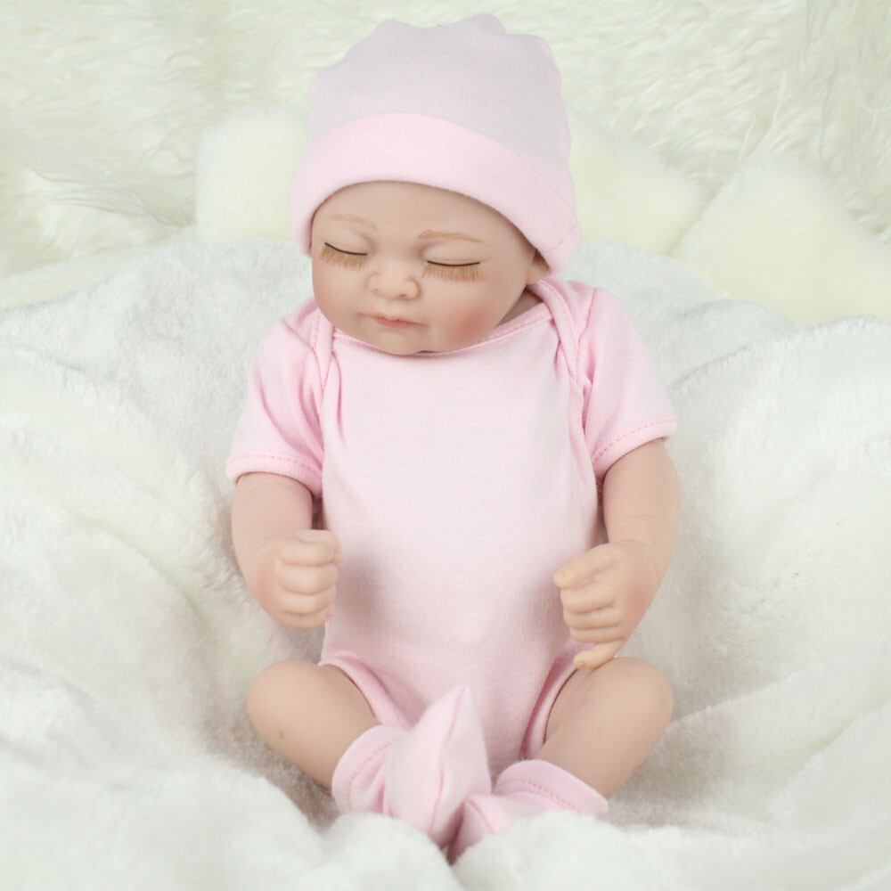 Full Body Soft Vinyl Silicone Realistic Reborn Baby Dolls 10" Girl Doll Gift