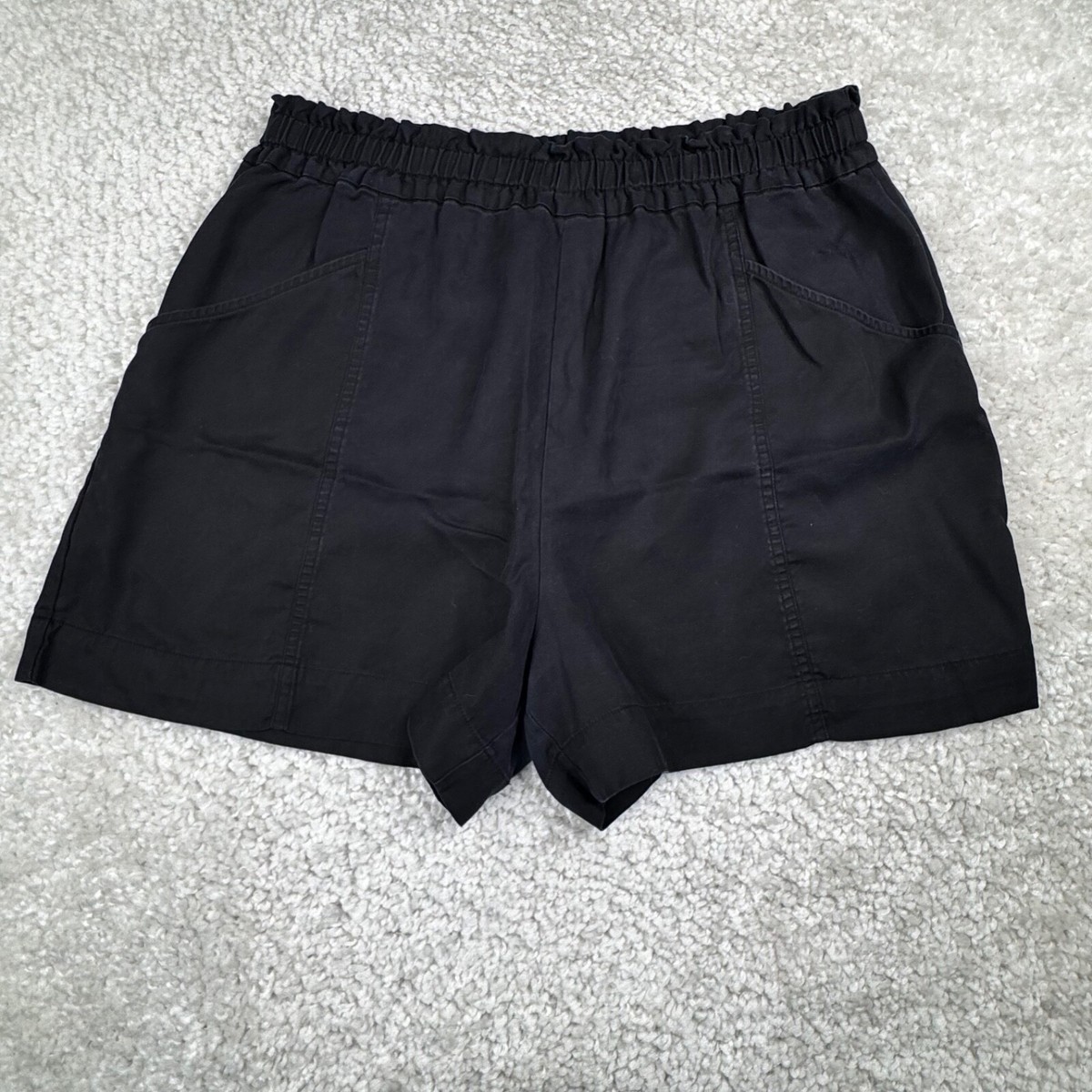 Elizabeth And James Black Paperbag High Waist Short Womens XL | eBay