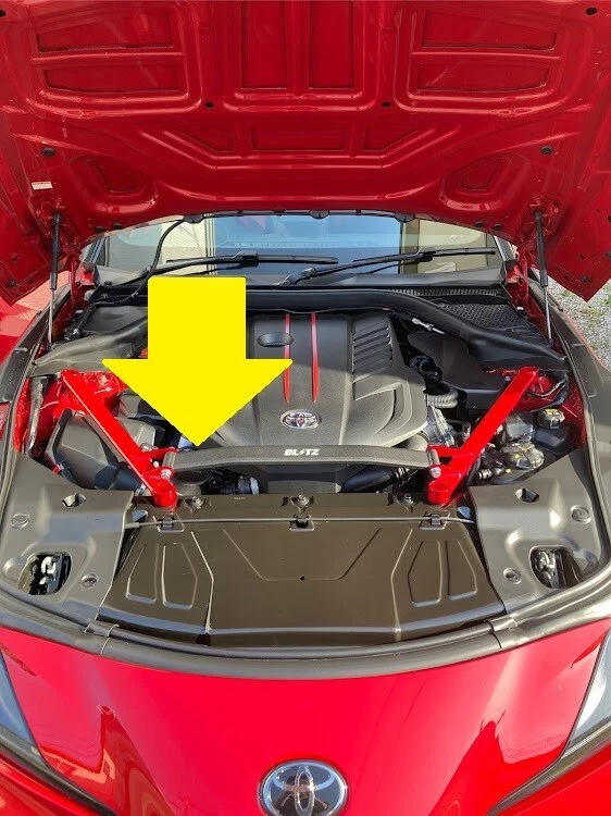 Barra de torre de puntal delantera Blitz para BMW Z4 HF20 HF30 Toyota Supra DB82 DB22 DB42 NUEVO Foto 2 de 2