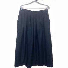 Jones New York Skirt Women's Size 14 A-Line Black Pleated Vintage USA Made