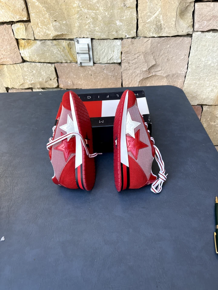 Nuevo Tommy Hilfiger Vintage Bebé Niños Pequeños Niñas Rojo Tenis Zapatos Atléticos 9.5M Foto 3 de 4