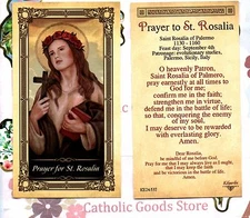 St Rosalia with Prayer to Saint Rosalia - Glossy Paperstock Holy Card