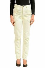Just Cavalli Women's Off White Decorated Slim Skinny Jeans US 26 IT 40