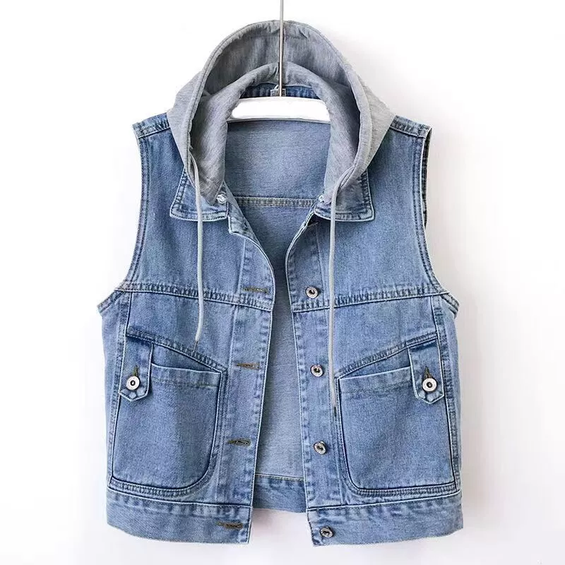 GAOHONGMEI Women's Denim Waistcoat Gilet Ladies Stand Up Collar Zipper  Sleeveless Cowboy Jackets Classic Loose Casual Vest Jean Outerwear Top 03-L  : Amazon.co.uk: Fashion