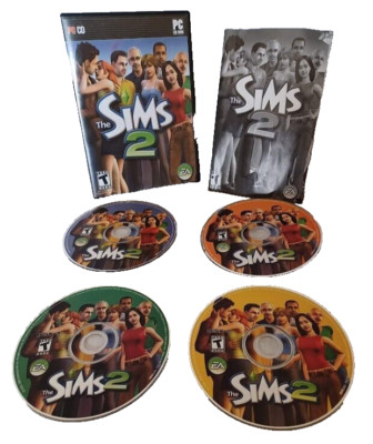 SIMS 2 PC Video GAMES 4 DISCS lot SET CD ROM Computer, Virtual Life Simulation