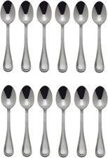 Beaded Antique 18/10 Stainless Steel 6 1/4" Teaspoon (Set of Twelve)