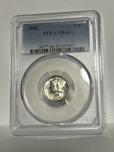 1942 P Mercury Silver Dime Coin 10C PCGS PR66 UNCIRCULATED PROOF