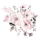 Removable Wall Stickers Watercolour Dusty Pink Flowers Leaves Home Decor AU