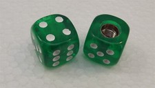 VINTAGE LARGE SIZE 18MM GREEN/CLEAR Dice Valve Caps BMX SCHRADER VALVE NEW
