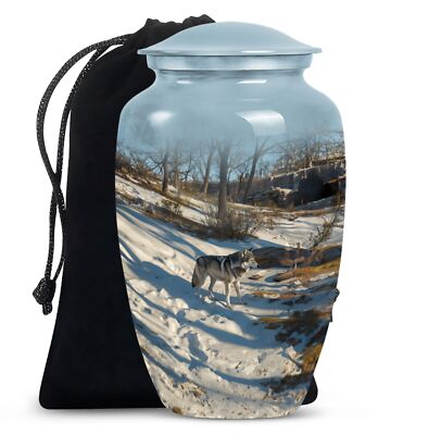 Wolf Howling Urn For Ashes Male & Female Cremation Urn For Adult Burial Urn