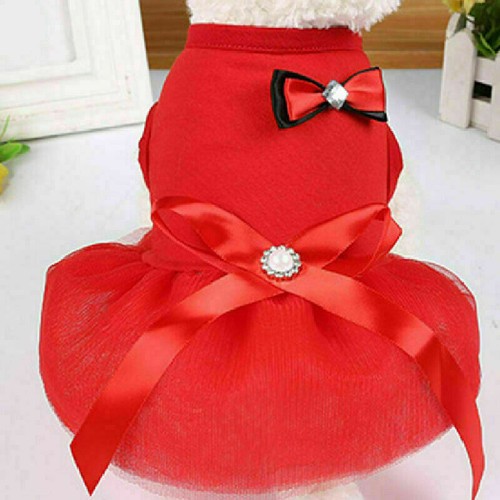 Pet Puppy Small Dog Clothes Cat Lace Tutu Skirt Princess Dress Dog Vest Shirt + - Picture 21 of 31