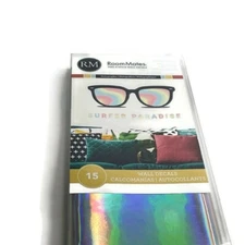 Roommates Peel & Stick Wall Decals Holographic Surfer Paradise 15 Pieces