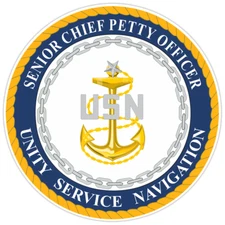 U.S. Navy SCPO "USN" Round Bumper Sticker Military Vinyl Soldier Decal 5"