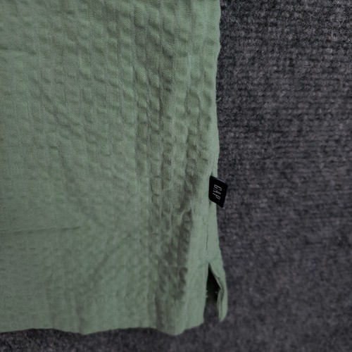 Gap Button Up Shirt Mens XL Extra Large Green Seersucker Short Sleeve One Pocket - 第 6/11 張圖片