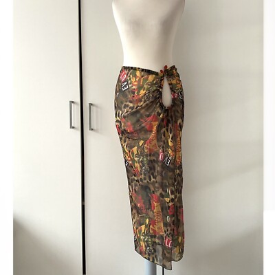 Jaded London Lagenlook Midi Strand Rock mit U Biegebesatz Gr. M transparenter Rock oder Top