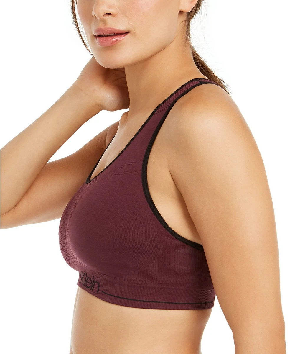 Calvin Klein Performance Women's Medium-Impact Sports Bra, Maroon, Size XS,  NwT