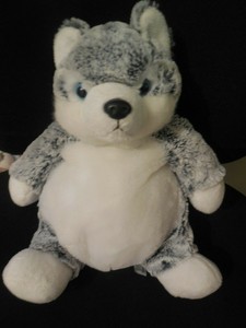 Détails Sur Doudou Peluche Chien Husky Blanc Gris Yeux Bleus Creations Dani 31cm