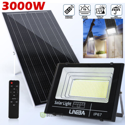 3000W Solar Lights Outdoor 648LED Security Flood Light Dusk to Dawn Solar Lamp