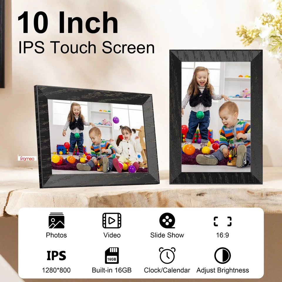 BYYBUO 10.1 Inch WiFi Digital Picture Frame Touch 32GB Storage Smart Photo Frame - Image 2 of 4