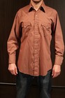 Men's Vintage Chute Med Pearl Snap Western Wear ButtonUp Rockabilly Rodeo Brown — photo 1