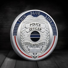 1PC Coins Enforcement Police Blue Lives Matter Shiny Armor Challenge Coin Law