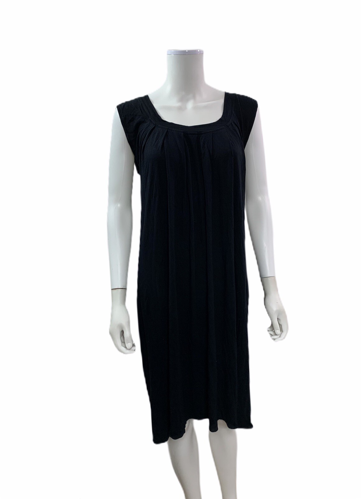 Talbots Women’s Size Small Sleeveless Round Neck Jersey Knit Black Shift Dress