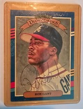1990 Ron Gant Don Russ Diamond King Card  Autographed
